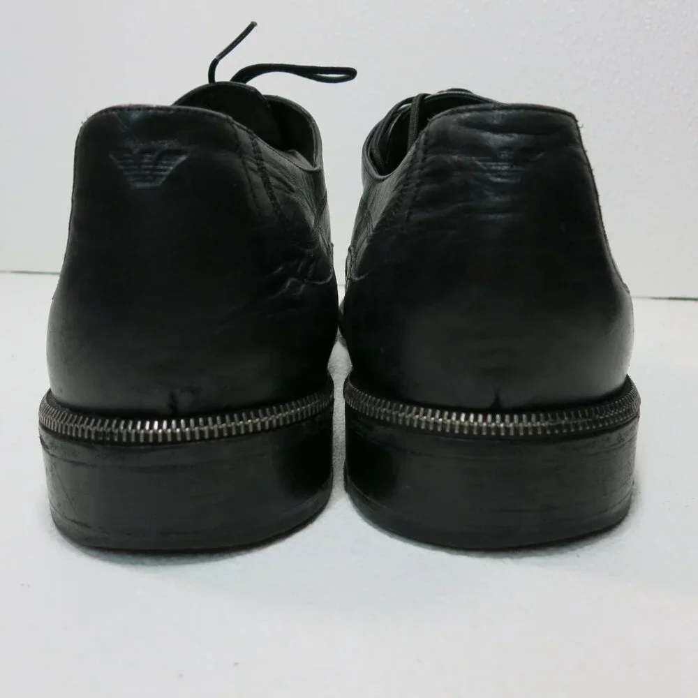 Emporio Armani Leather Dress Oxfords Derby Footwear Men's Shoes Italy Sz 46